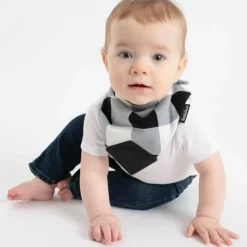Infantino BooginHead - Bandana Teether & Pacigrip Bib 2Pk, Buffalo Check Sale