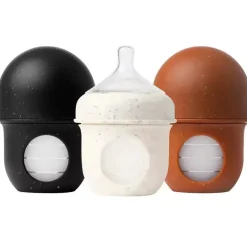 Boon - Bolsa de silicone NURSH para mamadeiras - 4 fl Oz, 3 unidades, salpicado Hot