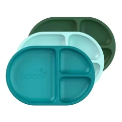Boon - Conjunto de placas divididas de silicone CHOW ™ Bbay e infantil, azul Hot