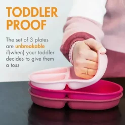 Boon - Conjunto de placas divididas inquebráveis ​​de silicone CHOW ™ para crianças - rosa multicolorido Sale