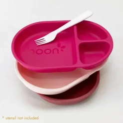 Boon - Conjunto de placas divididas inquebráveis ​​de silicone CHOW ™ para crianças - rosa multicolorido Sale