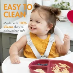 Boon - Conjunto de placas divididas inquebráveis ​​de silicone CHOW ™ para crianças - rosa multicolorido Sale