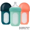 Boon - Garrafa de silicone 3Pk Nursh 8 onças, menta/melão/marinho Online
