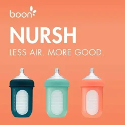 Boon - Garrafa de silicone 3Pk Nursh 8 onças, menta/melão/marinho Online