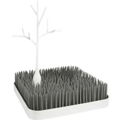 Boon - Rack de secagem de mamadeiras combinado grama cinza e branco galho New