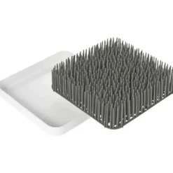 Boon - Rack de secagem de mamadeiras combinado grama cinza e branco galho New