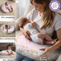 Boppy - Almofada de Enfermagem Suporte Luxe, Pink Sweet Safari Best