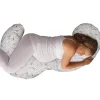 Boppy - Almofada de gravidez de corpo inteiro com capa, folhas espalhadas cinza Outlet