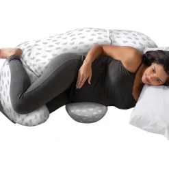 Boppy - Almofada Dorminhoca Lateral de Corpo Inteiro, Mirage Branco e Cinza Hot