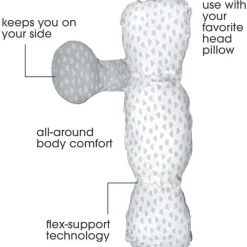 Boppy - Almofada Dorminhoca Lateral de Corpo Inteiro, Mirage Branco e Cinza Hot