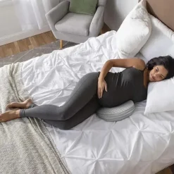 Boppy - Almofada para gravidez em cunha com capa, listra cinza Online