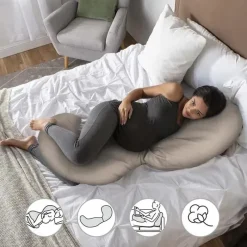 Boppy - Almofada Total Body para Gravidez com Algodão Orgânico, Biscoito Discount
