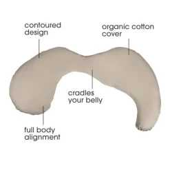 Boppy - Almofada Total Body para Gravidez com Algodão Orgânico, Biscoito Discount