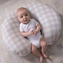 Nemcor Boppy - Capa de travesseiro, xadrez gigante rosa/branco New