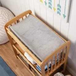 Boppy - Capa para trocador, tecido minky canelado cinza New