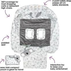 Boppy - Carrinho de compras e capa para cadeira alta com bolsa de armazenamento, coala verde cinza New