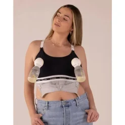 Bravado Designs Clip and Pump Acessório de sutiã de amamentação mãos-livres, preto - A BOMBA DE MAMA NÃO ESTÁ INCLUÍDA New