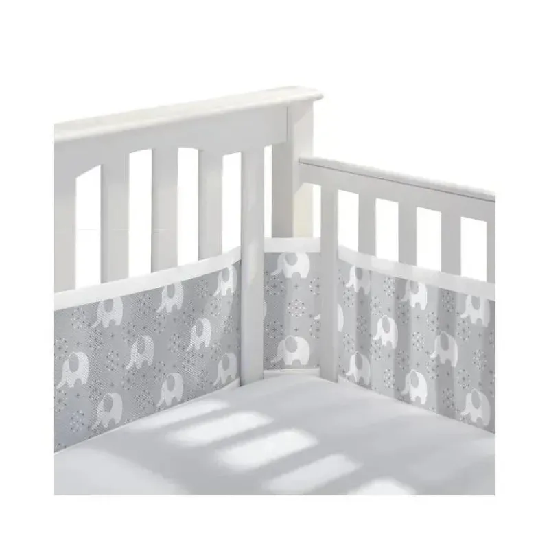 breathablebaby__forro_de__SKUXfrixNiT_0.webp BreathableBaby - Forro de berço de malha respirável clássico, Pacific Elephant Grey Sale
