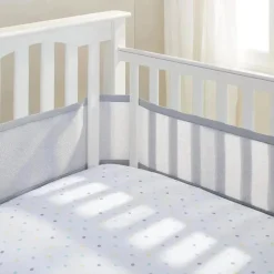 BreathableBaby - Forro de berço de malha respirável clássico, cinza Hot