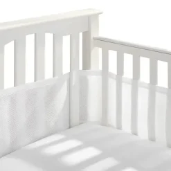 BreathableBaby - Forro de berço de malha respirável clássico, branco Online