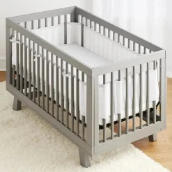 BreathableBaby - Forro de berço de malha respirável clássico, branco Online