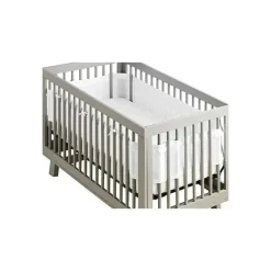 BreathableBaby - Forro de berço de malha respirável de luxo, babado branco Fashion
