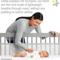 BreathableBaby - Forro de berço de malha respirável clássico, rosa claro Online
