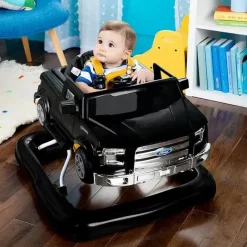 Bright Starts - Centro de atividades para bebês Ford F-150 4 em 1 Agate Black e Push Walker Hot