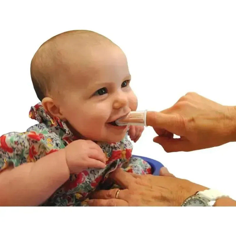 brilliant_baby__escova_de_SKU5w7EHIhH_7.webp Baby Buddy Brilliant Baby - escova de dentes de dedo, 3 meses ou mais, rosa/transparente, conjunto de 2 escovas Sale
