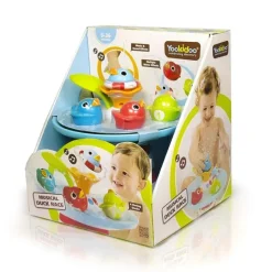 Yookidoo Brinquedo de banho para bebê Musical Duck Race com cachoeira Hot