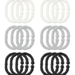 Nuby Brinquedos de dentição - 18 unidades vinculáveis, preto/cinza/branco Best