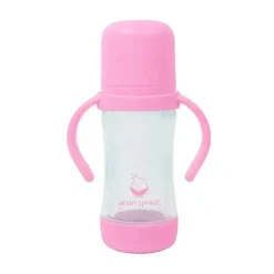 Iplay Brotos Verdes - Copo de Sorvete e Palha de Brotos Feito de Plantas e Vidro, Rosa Fashion