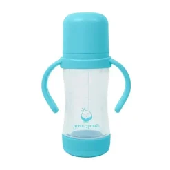 Iplay Brotos Verdes - Copo de Sorvete e Palha de Brotos Feito de Plantas e Vidro, Aqua Best