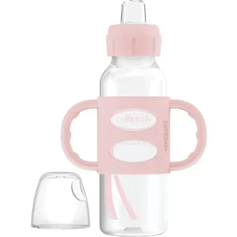 brown__garrafa_com_bico_e_SKU4DANQIBh_0.webp Dr. Brown's Brown - garrafa com bico estreito e alças de silicone, rosa claro, 8 onças Discount