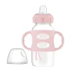 Dr. Brown's Brown's - Garrafa com canudinho de gargalo largo de 9 onças/270 ml com alças de silicone, rosa claro Best