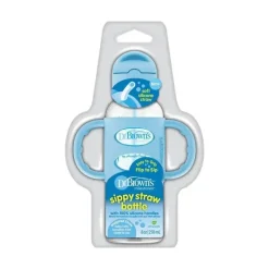 Dr. Brown's Brown's - Garrafa com canudinho estreito de 8 onças/250 ml com alças de silicone, cinza, pacote com 1 Sale