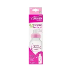 Dr. Brown's Brown's - Opções anti-cólicas de fluxo natural + kit inicial de garrafa com canudinho estreito, 8 onças Online