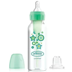 Dr. Brown's Brown's - opções de 8 onças + garrafa estreita Pp para canudinho, verde Fashion