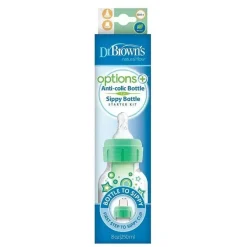 Dr. Brown's Brown's - opções de 8 onças + garrafa estreita Pp para canudinho, verde Fashion