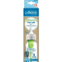 Dr. Brown's Brown's - opções de 8 onças + mamadeira estreita de vidro, 1 unidade Hot