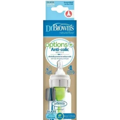 Dr. Brown's Brown's - opções de 4 onças + mamadeira estreita de vidro, 1 unidade Clearance