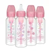 Dr. Brown's Brown's - opções de 8 onças/250 ml + mamadeira anticólica estreita, floral rosa, pacote com 4 Online
