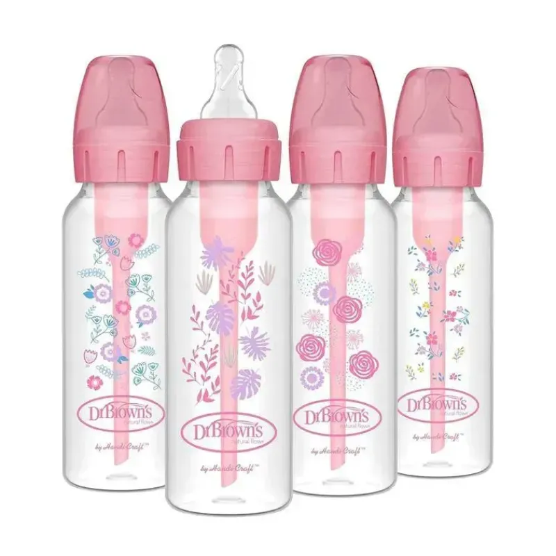 browns__opes_de__onas_ml__SKUeIP7y3Mv_0.webp Dr. Brown's Brown's - opções de 8 onças/250 ml + mamadeira anticólica estreita, floral rosa, pacote com 4 Online