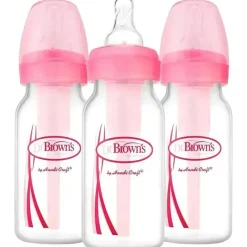 Dr. Brown's Brown's - 4Oz Pp Options Garrafa Estreita Rosa Impressão e Componentes, 3Pk Fashion