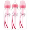 Dr. Brown's Brown's - 3Pk Options Garrafas estreitas, 8 onças, rosa Fashion