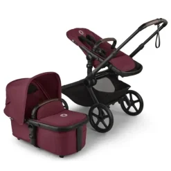 Bugaboo - Carrinho de bebê Kangaroo Complete, Preto/Cereja Escuro Hot