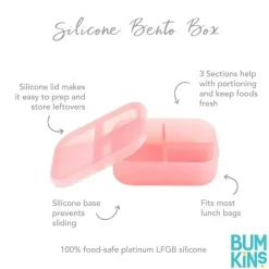 Bumkins - Snack/Lunch Bento Box, recipiente com 3 compartimentos, geléia rosa Sale