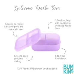 Bumkins - Snack/Lunch Bento Box, recipiente com 3 compartimentos, geléia roxa Fashion