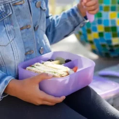 Bumkins - Snack/Lunch Bento Box, recipiente com 3 compartimentos, geléia roxa Fashion