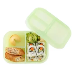 Bumkins - Snack/Lunch Bento Box, recipiente com 3 compartimentos, geléia verde Outlet